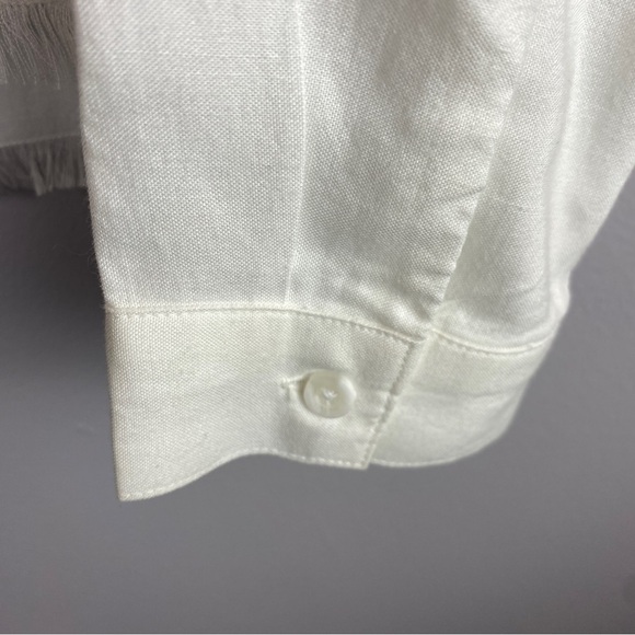 BELLA Dahl White Tencel Fringe Button Down Shirt XS - Picture 10 of 10